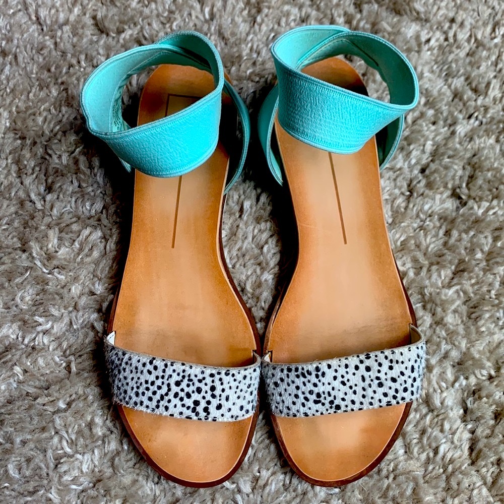 Dolce Vita Turquoise and Black Sandals